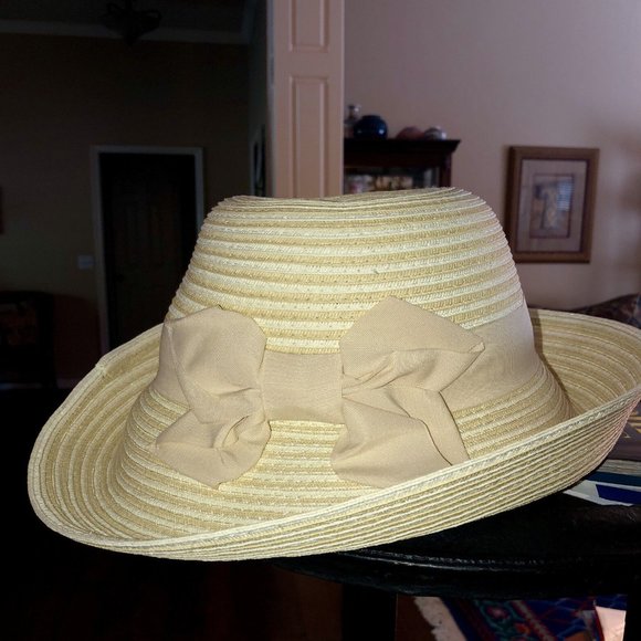 Giovannio NY NWT Fabulous Ivory Derby Wedding Church Brim Bow Hat main image 7